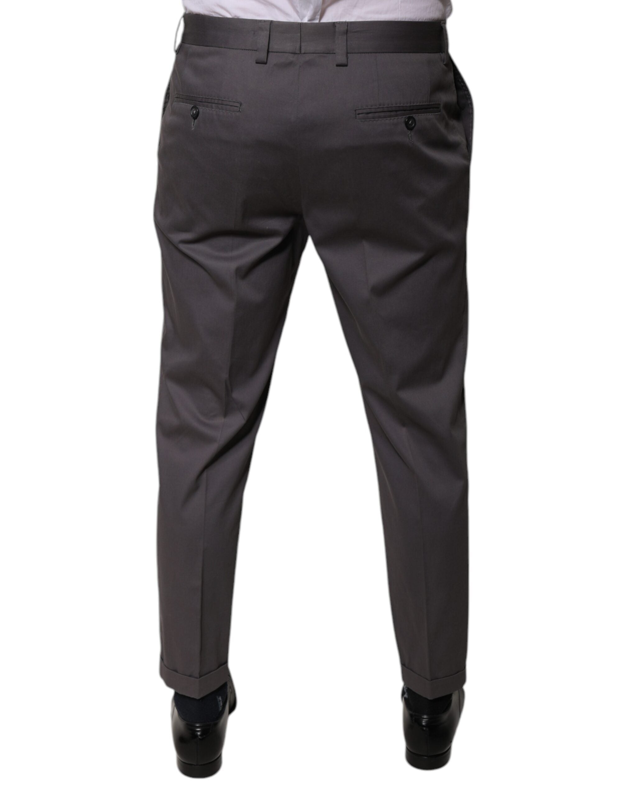 Dolce & Gabbana Dunkelgraue Mid Waist Dress Pants