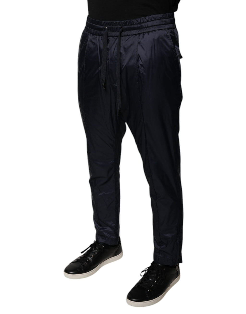 Dolce & Gabbana Dunkelblaue Baumwoll-Skinny-Sweatpants-Hose