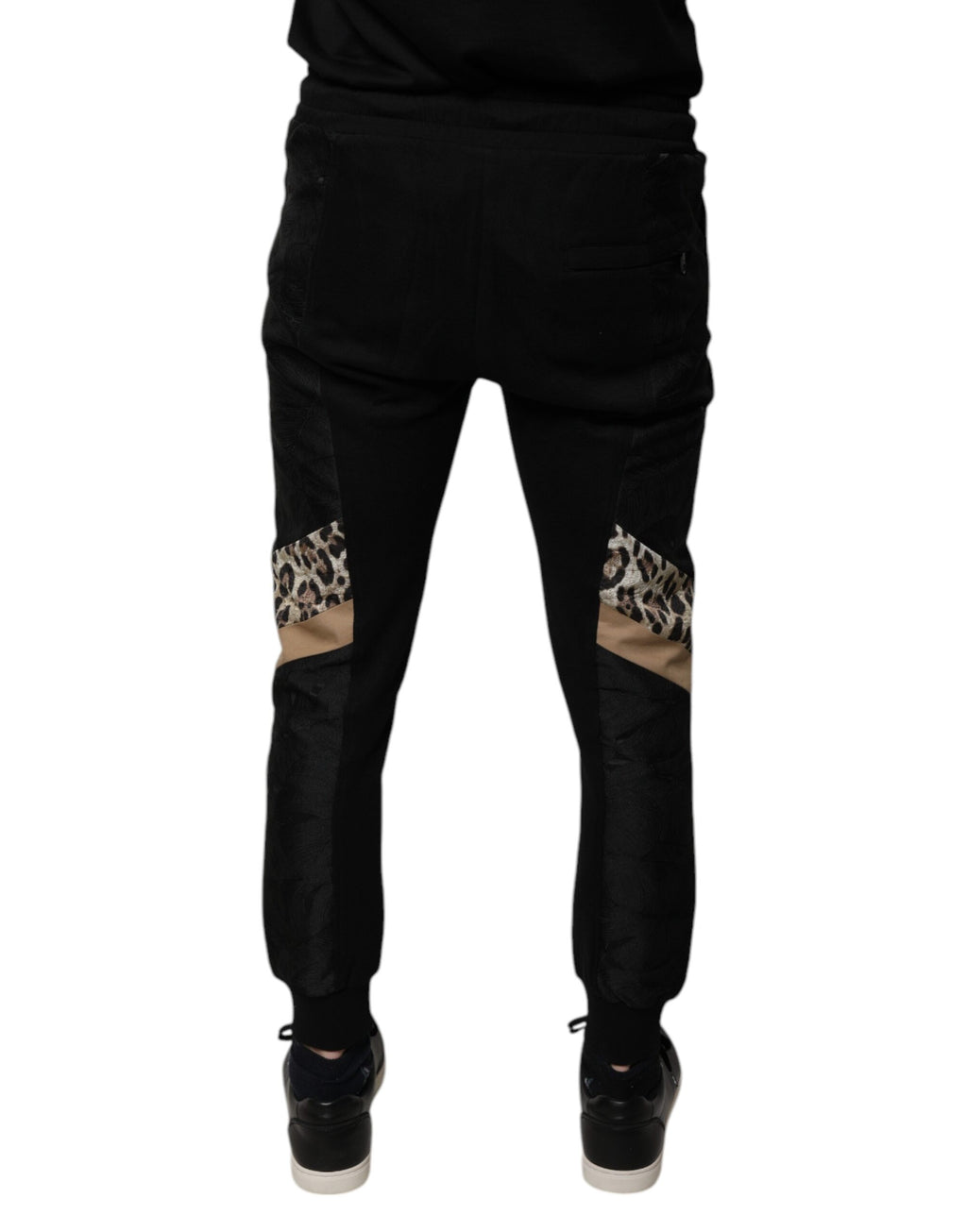 Dolce & Gabbana Schwarze Leopard Slim Fit Jogger-Hose