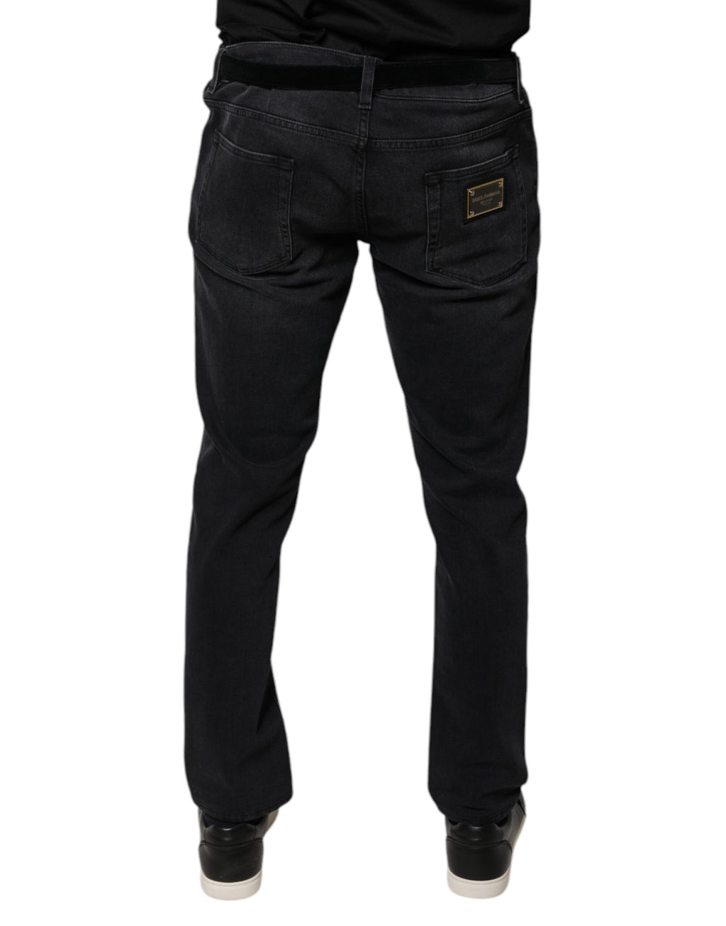 Dolce & Gabbana Schwarze Logo-Baumwoll-Stretch-Skinny-Jeans
