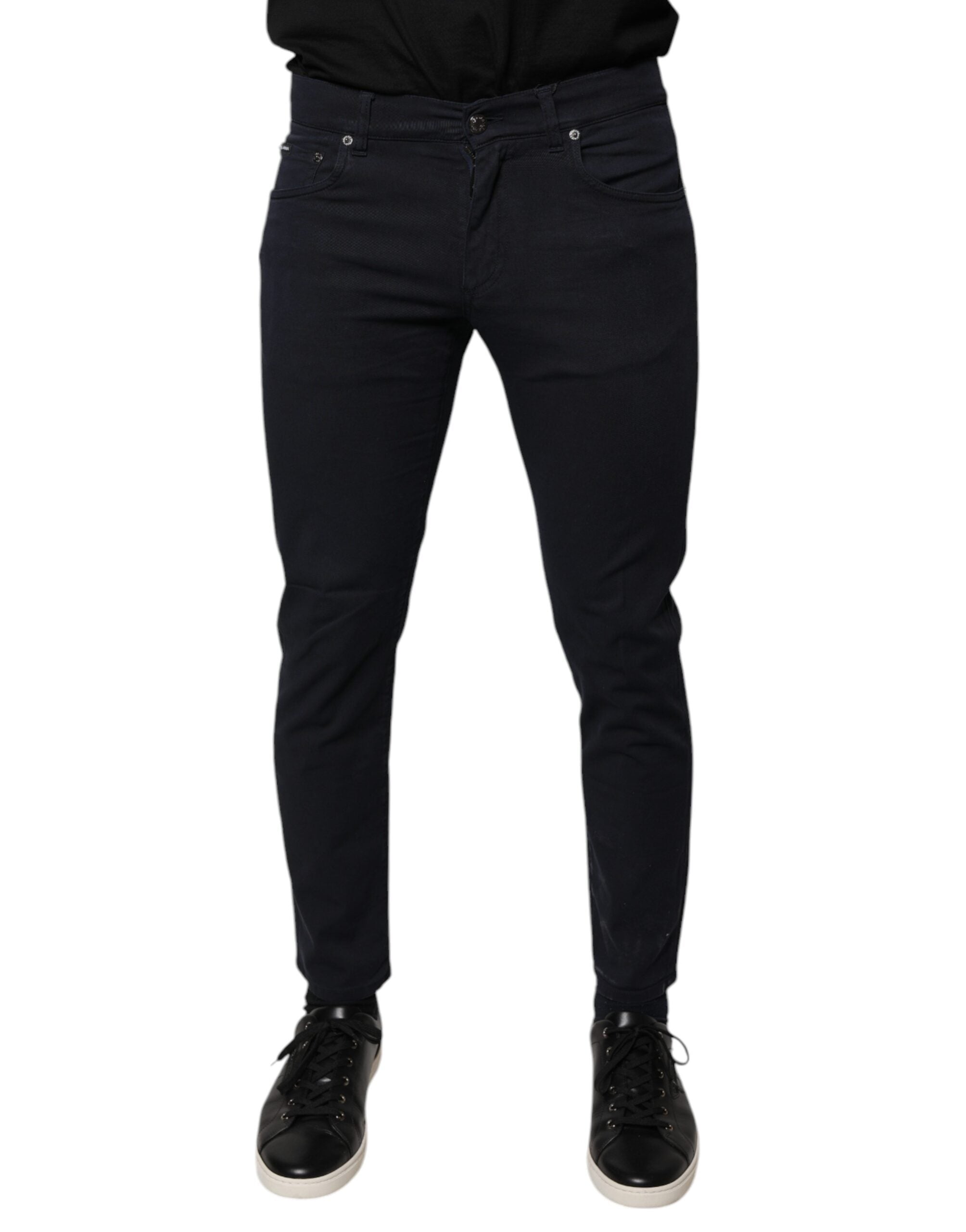 Dolce & Gabbana Schwarze Logo-Baumwoll-Stretch-Skinny-Jeans