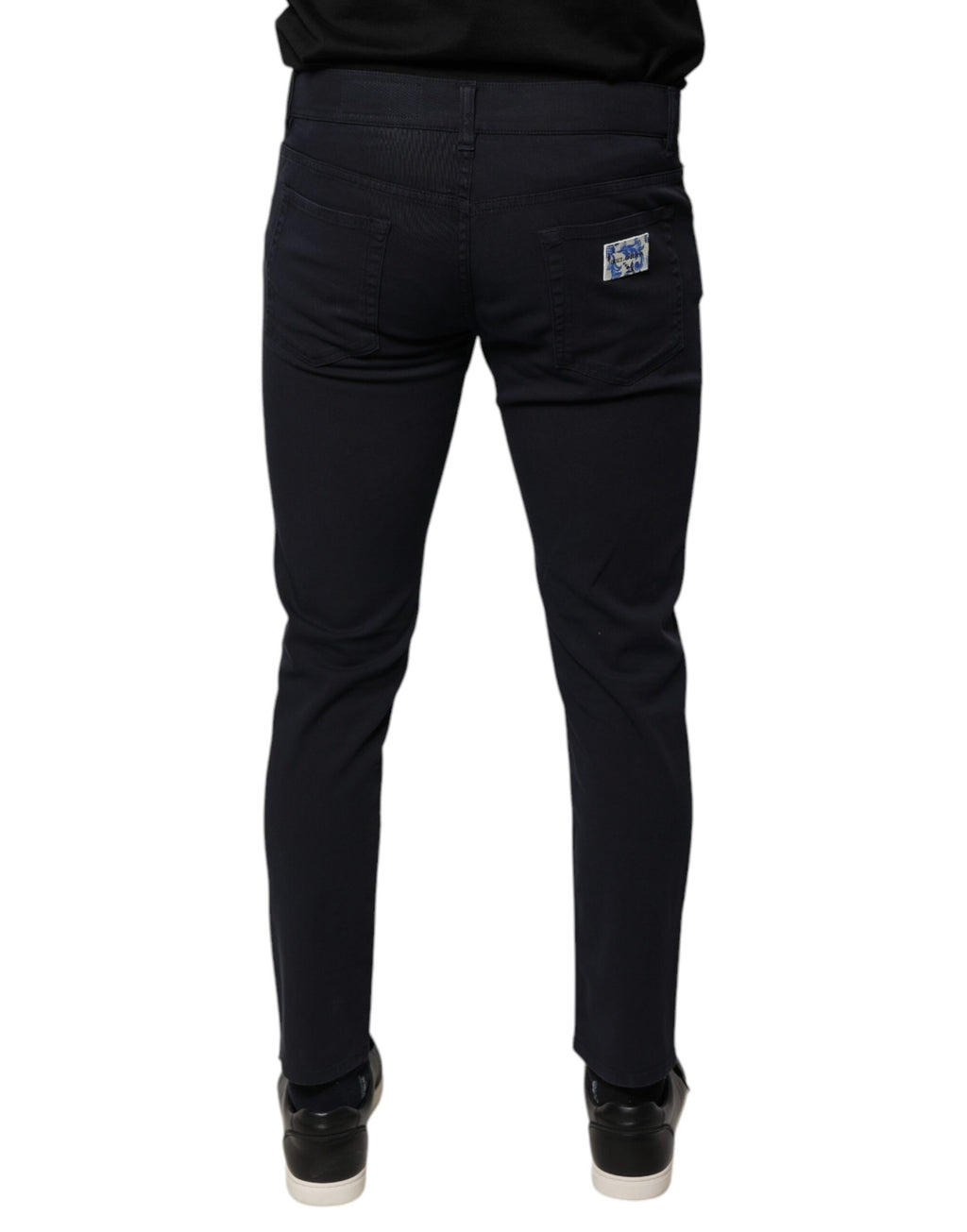 Dolce & Gabbana Schwarze Logo-Baumwoll-Stretch-Skinny-Jeans