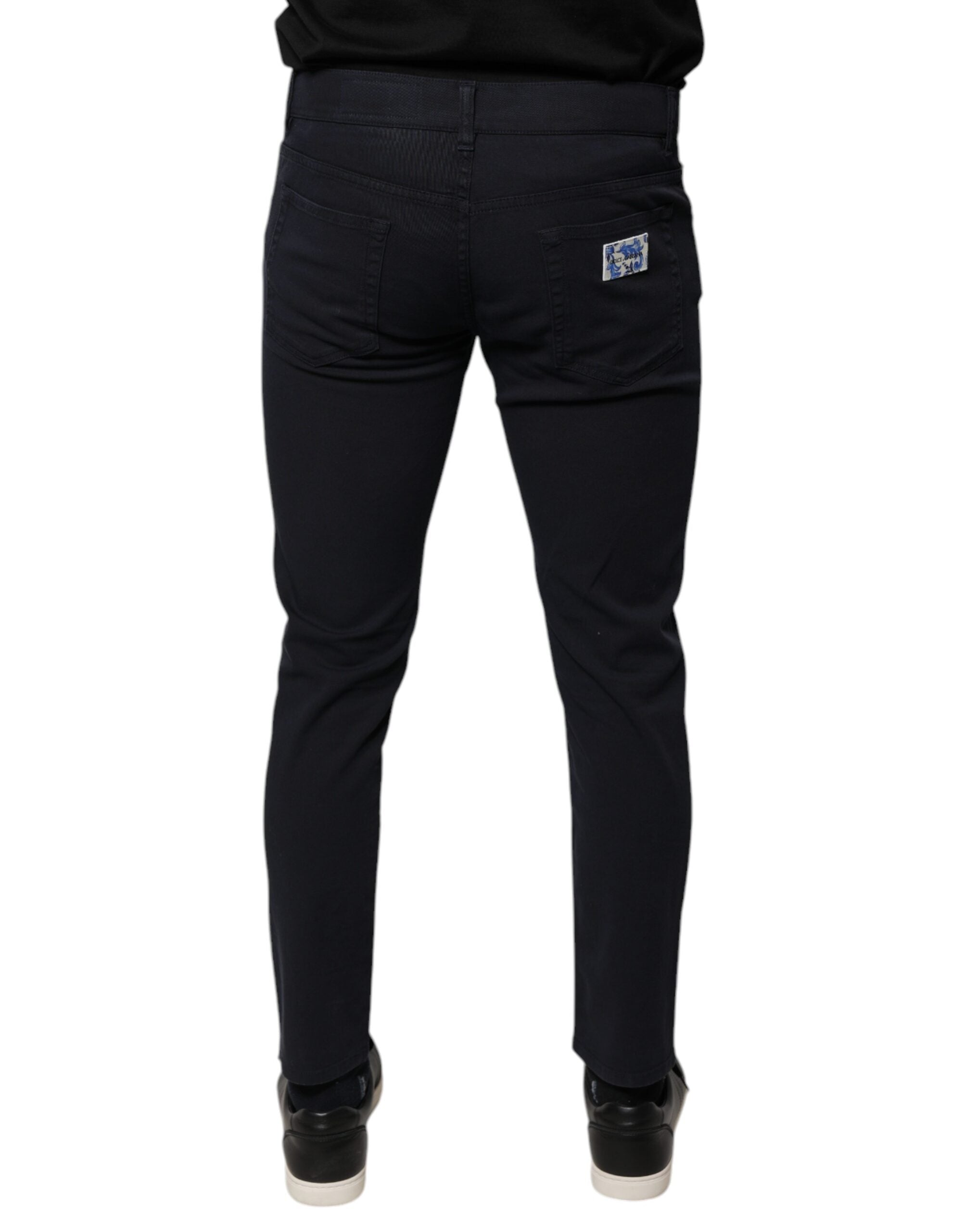 Dolce & Gabbana Schwarze Logo-Baumwoll-Stretch-Skinny-Jeans