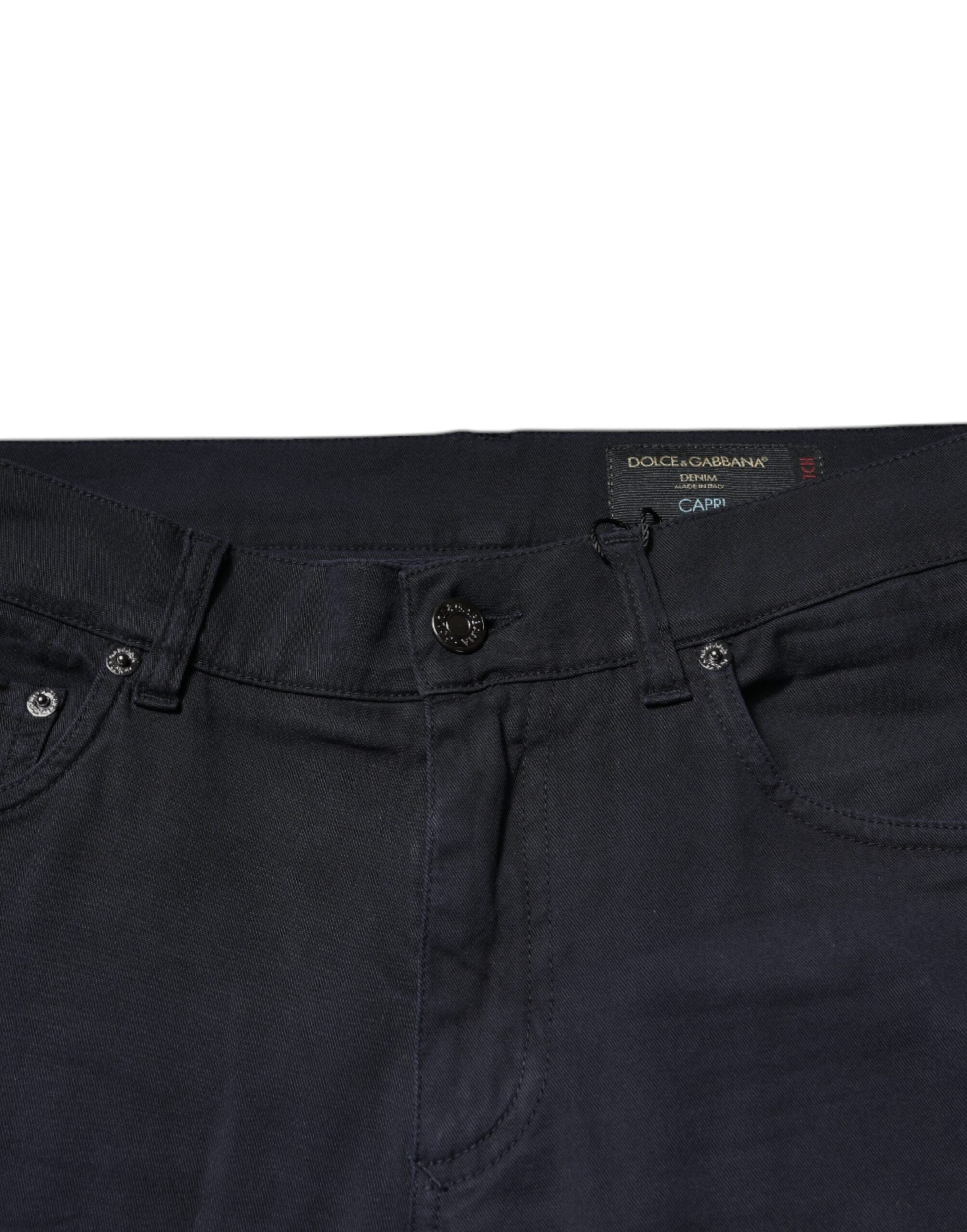 Dolce & Gabbana Schwarze Logo-Baumwoll-Stretch-Skinny-Jeans