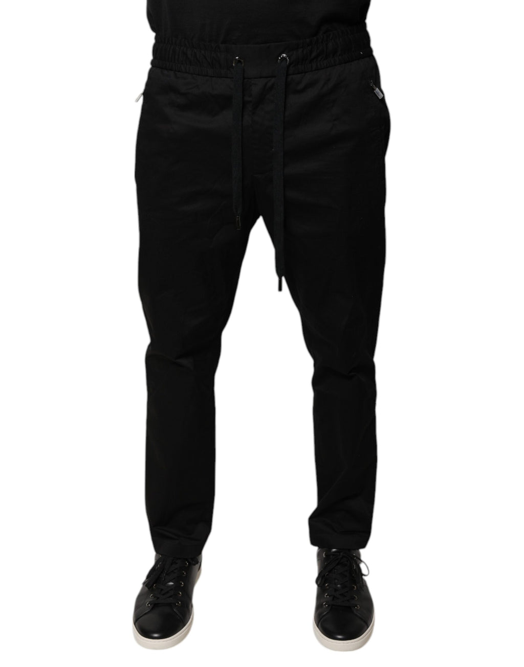 Dolce & Gabbana Schwarze Baumwoll-Stretch-Skinny-Sweatpants-Hose