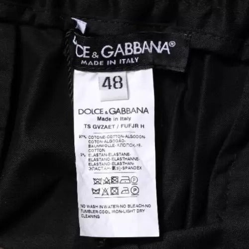 Dolce & Gabbana Schwarze Baumwoll-Stretch-Skinny-Sweatpants-Hose