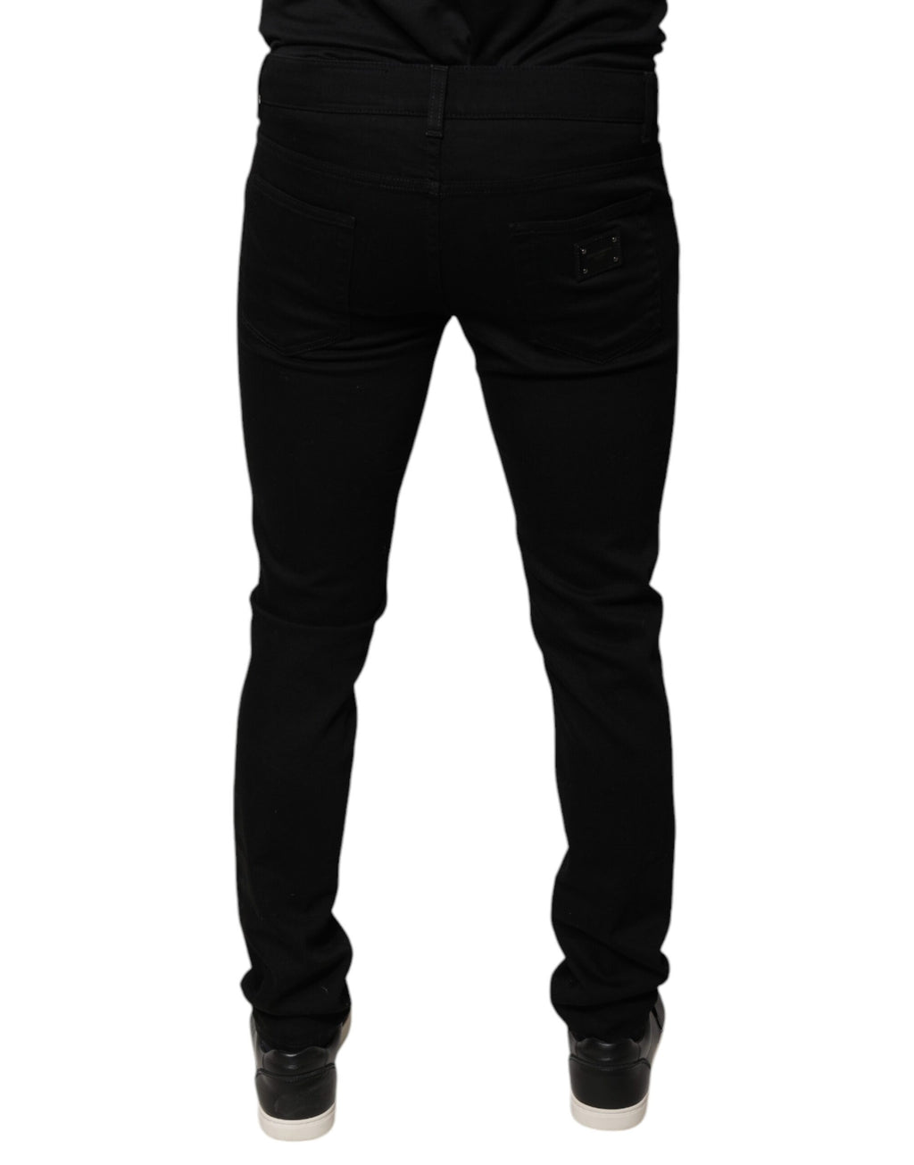 Dolce & Gabbana Schwarze DG Crown Logo Baumwoll-Skinny Denim Jeans