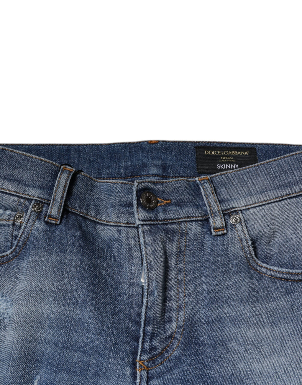 Dolce & Gabbana Blaue zerfledderte Baumwoll-Stretch-Denim-Jeans