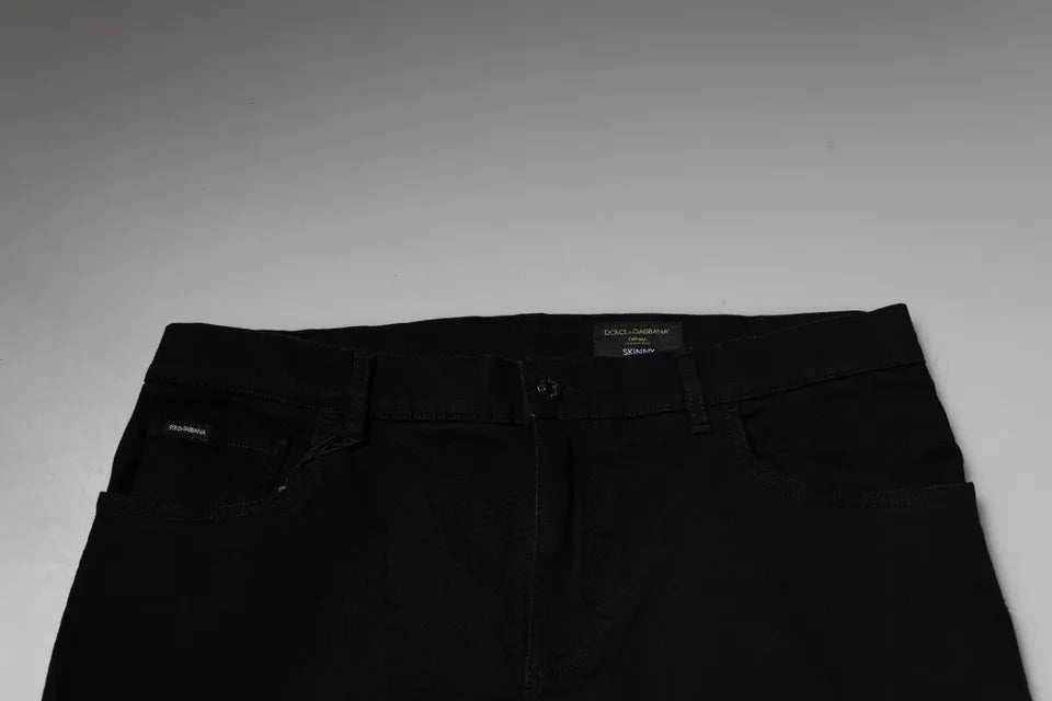 Dolce & Gabbana Schwarze Logo-Baumwoll-Stretch-Skinny-Jeans