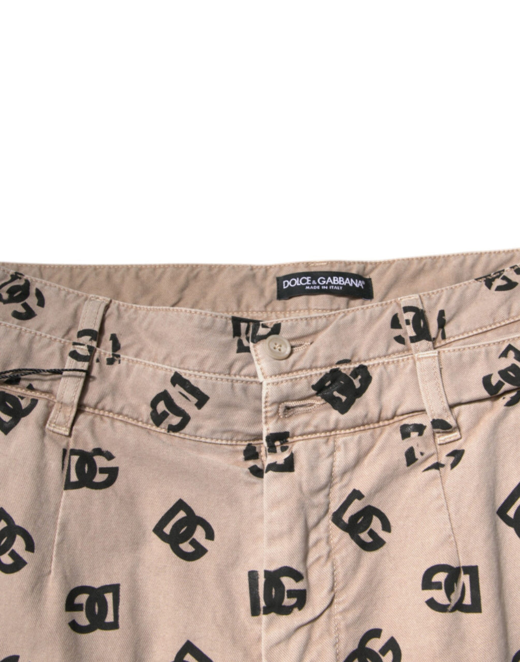 Dolce & Gabbana Beige Logo Baumwolle Skinny Denim Jeans