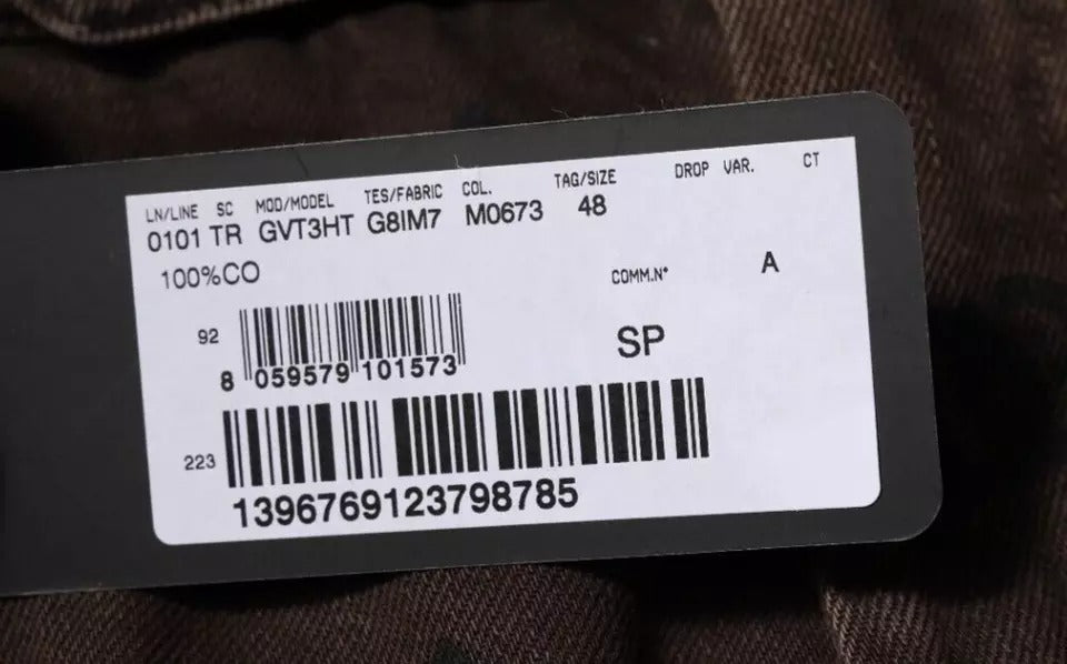 Dolce & Gabbana Braune Logo-Baumwolle Straight Denim Jeans