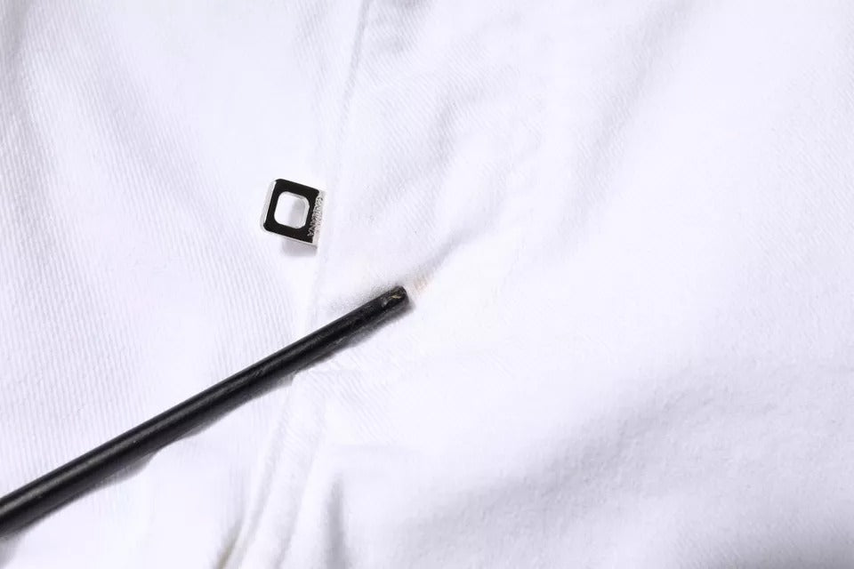 Dolce & Gabbana Schwarz-Weiß Logo Baumwolle Skinny Denim Jeans