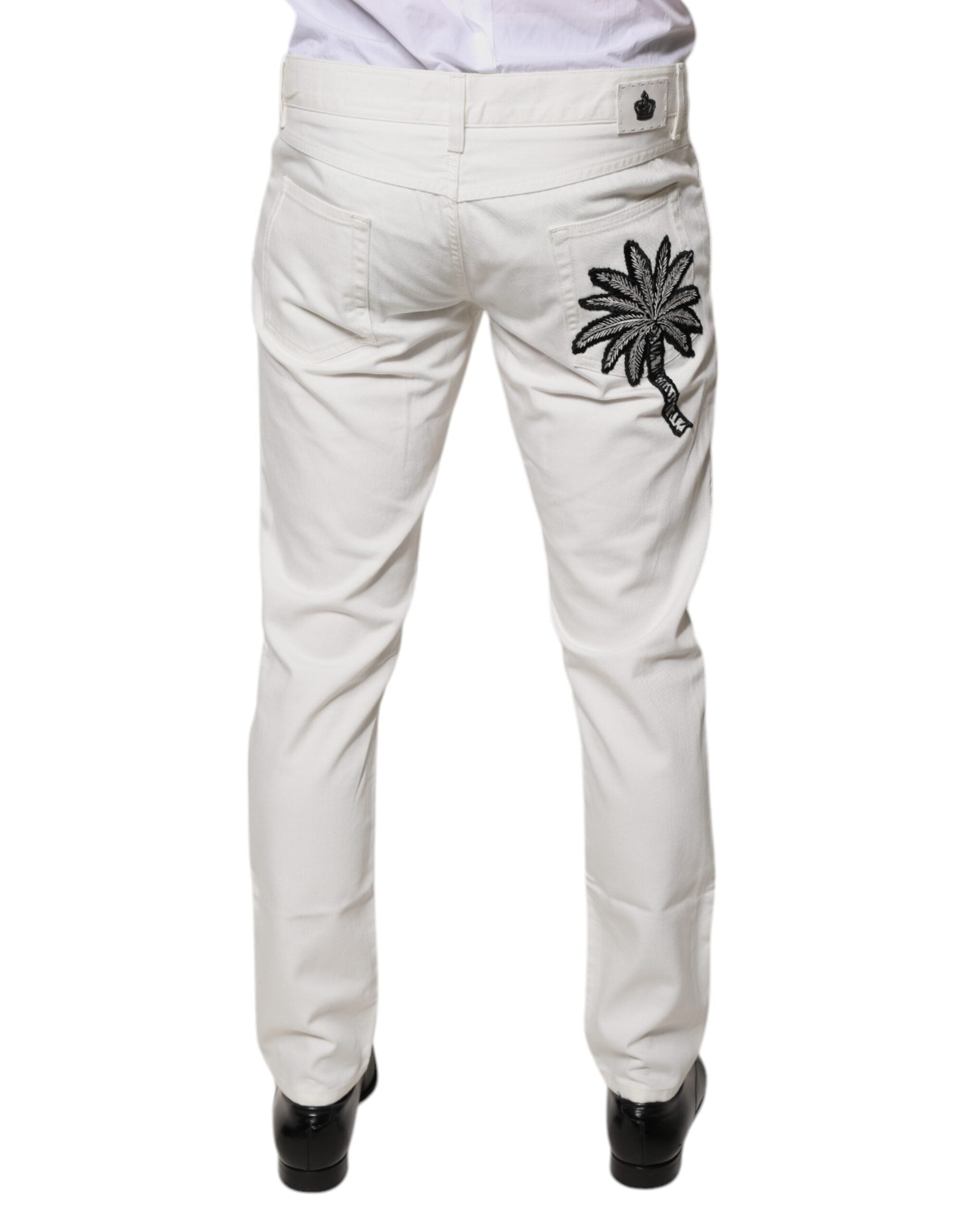 Dolce & Gabbana Weiße Skinny-Denim-Jeans aus Baumwolle