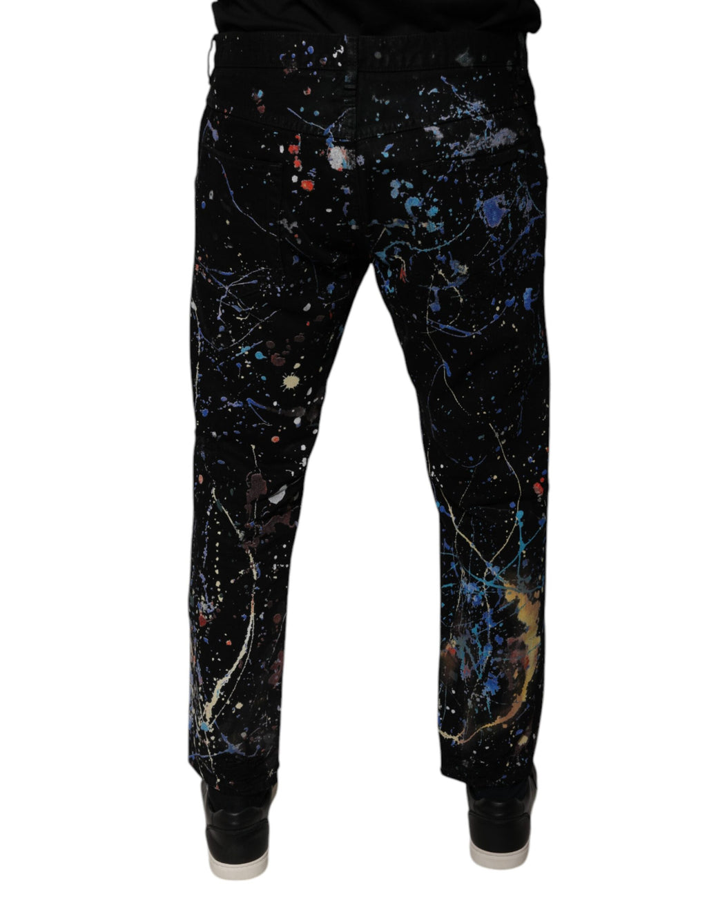 Dolce & Gabbana Schwarze Color Splash Cotton Skinny Denim Jeans