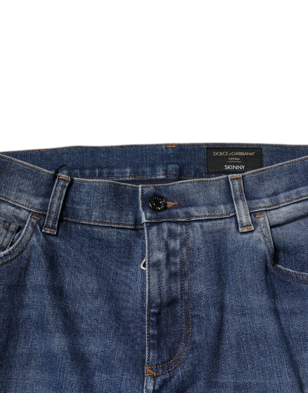 Dolce & Gabbana Blaue zerrissene Skinny Denim Jeans aus Baumwolle