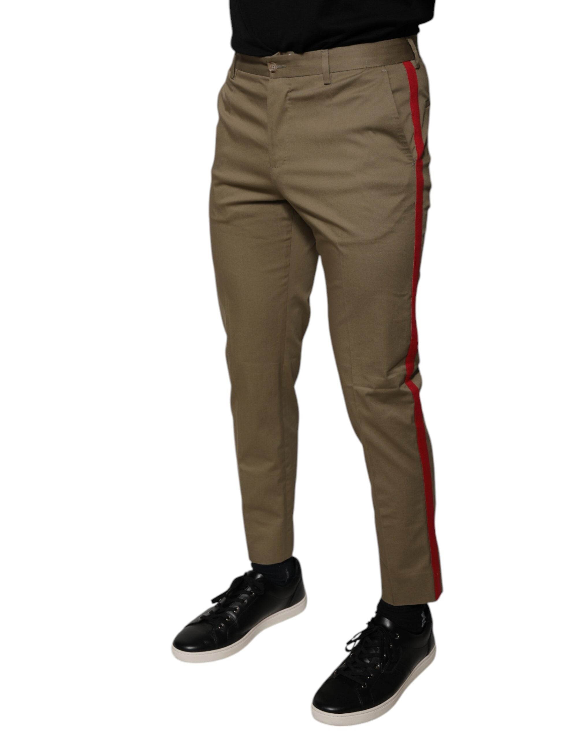 Dolce & Gabbana Braunes Logo Herren Casual Tapered Pants