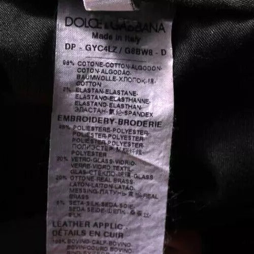 Dolce & Gabbana Schwarze Krone Weißes Innenfutter Skinny Denim Jeans