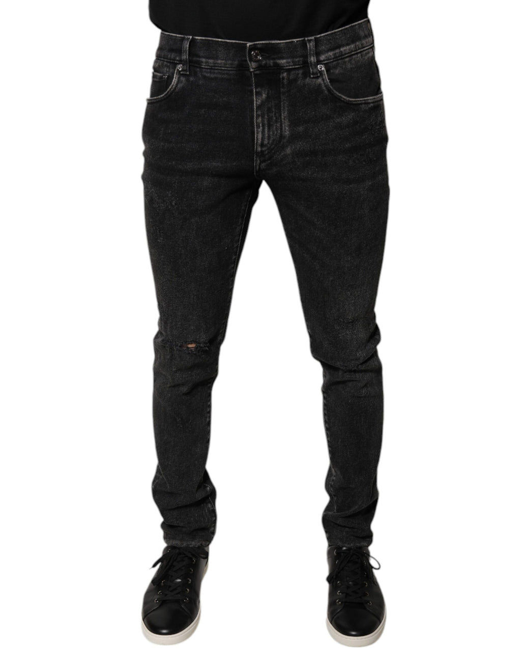 Dolce & Gabbana Schwarze Baumwoll-Stretch-Skinny-Denim-Jeans für Männer