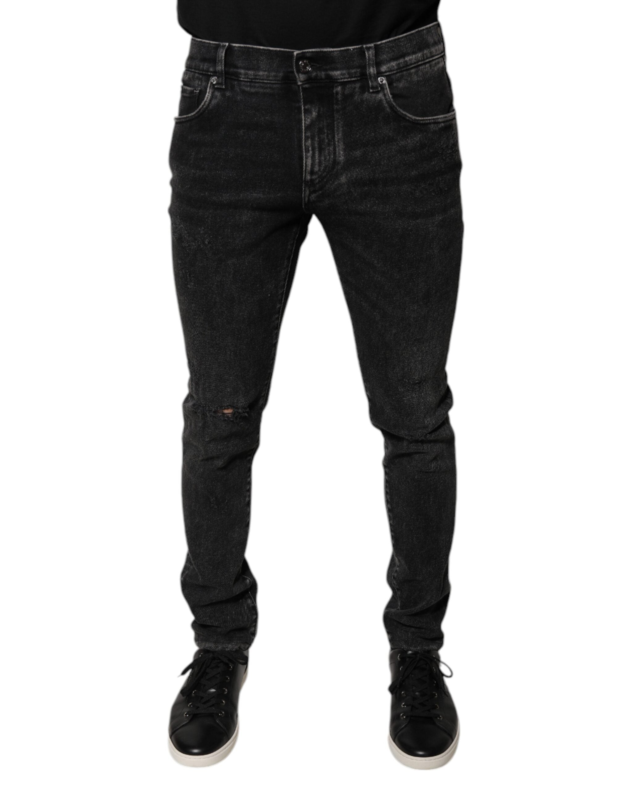 Dolce & Gabbana Schwarze Baumwoll-Stretch-Skinny-Denim-Jeans für Männer