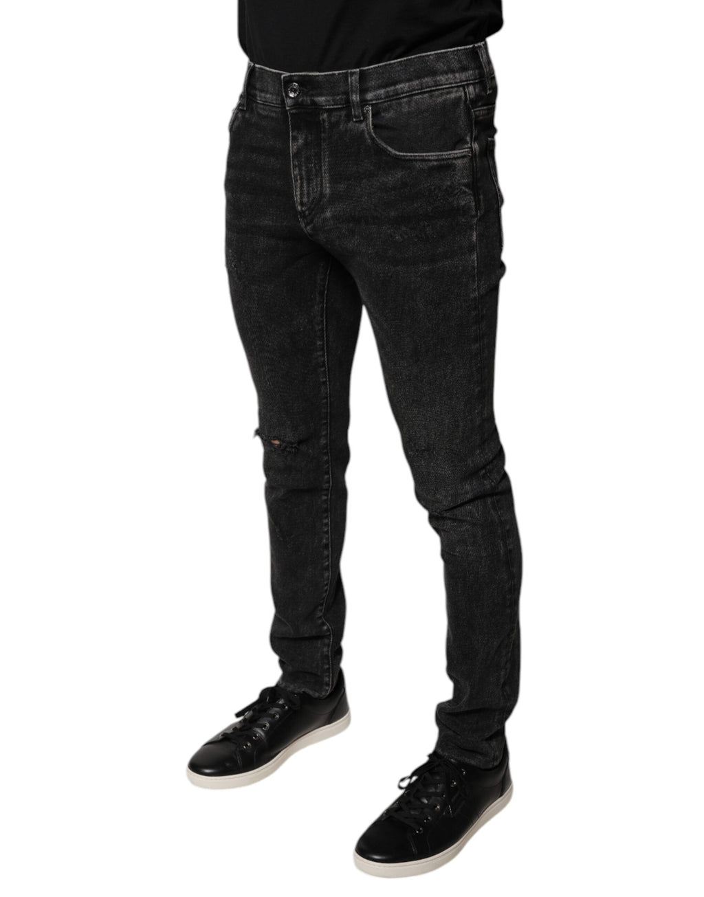 Dolce & Gabbana Schwarze Baumwoll-Stretch-Skinny-Denim-Jeans für Männer