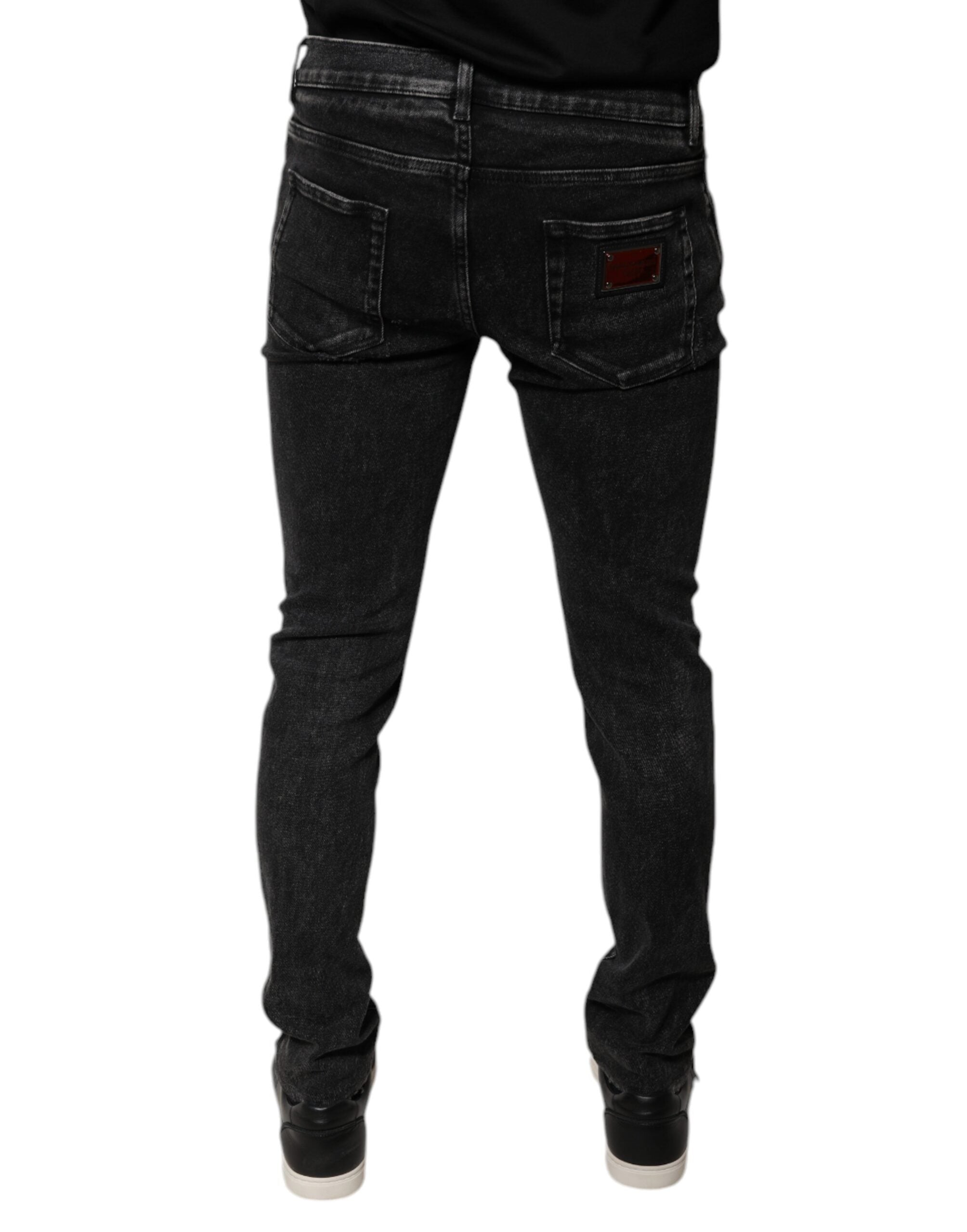 Dolce & Gabbana Schwarze Baumwoll-Stretch-Skinny-Denim-Jeans für Männer