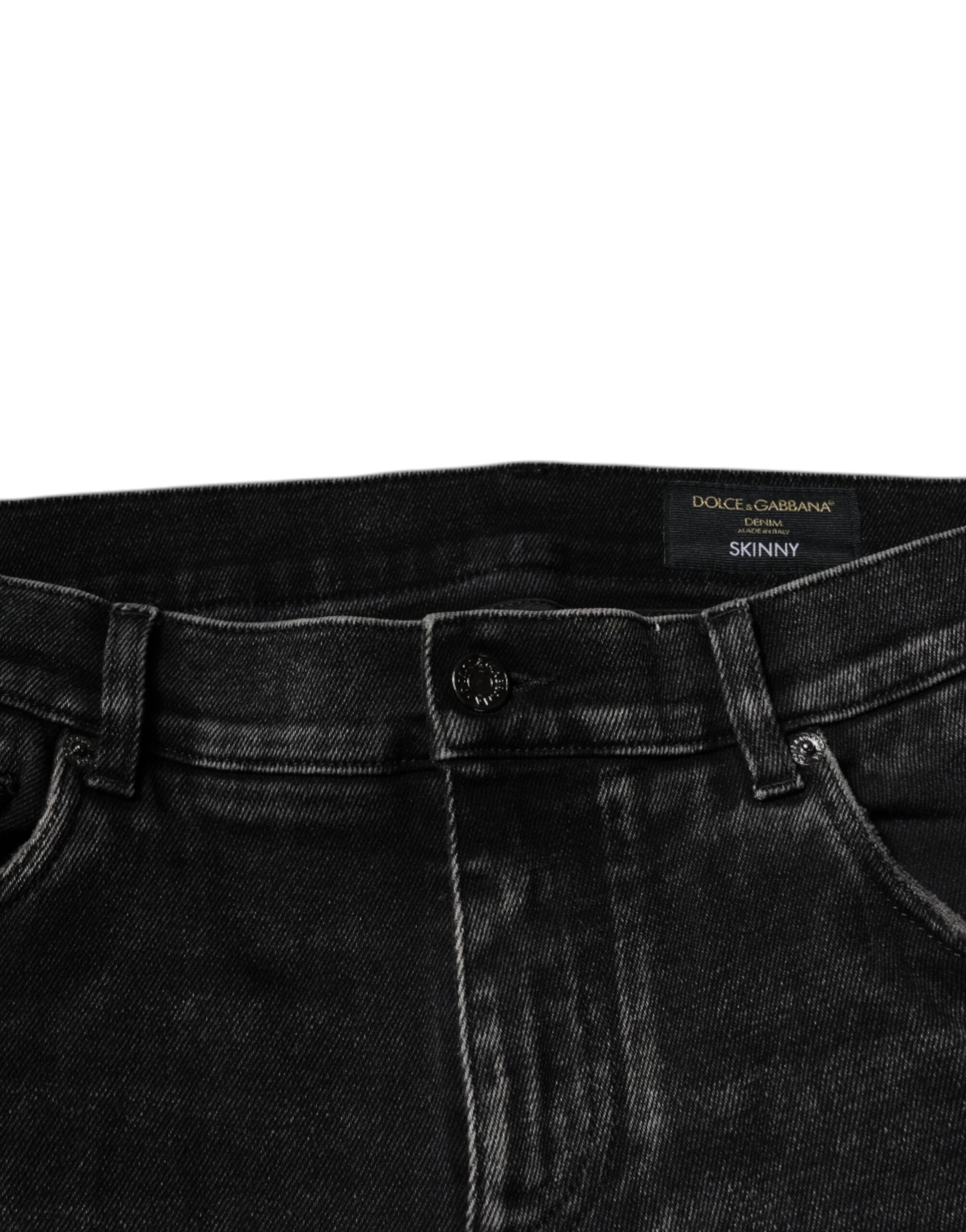 Dolce & Gabbana Schwarze Baumwoll-Stretch-Skinny-Denim-Jeans für Männer