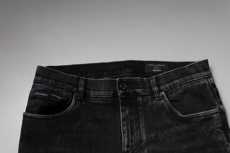 Dolce & Gabbana Schwarze Baumwoll-Stretch-Skinny-Denim-Jeans für Männer