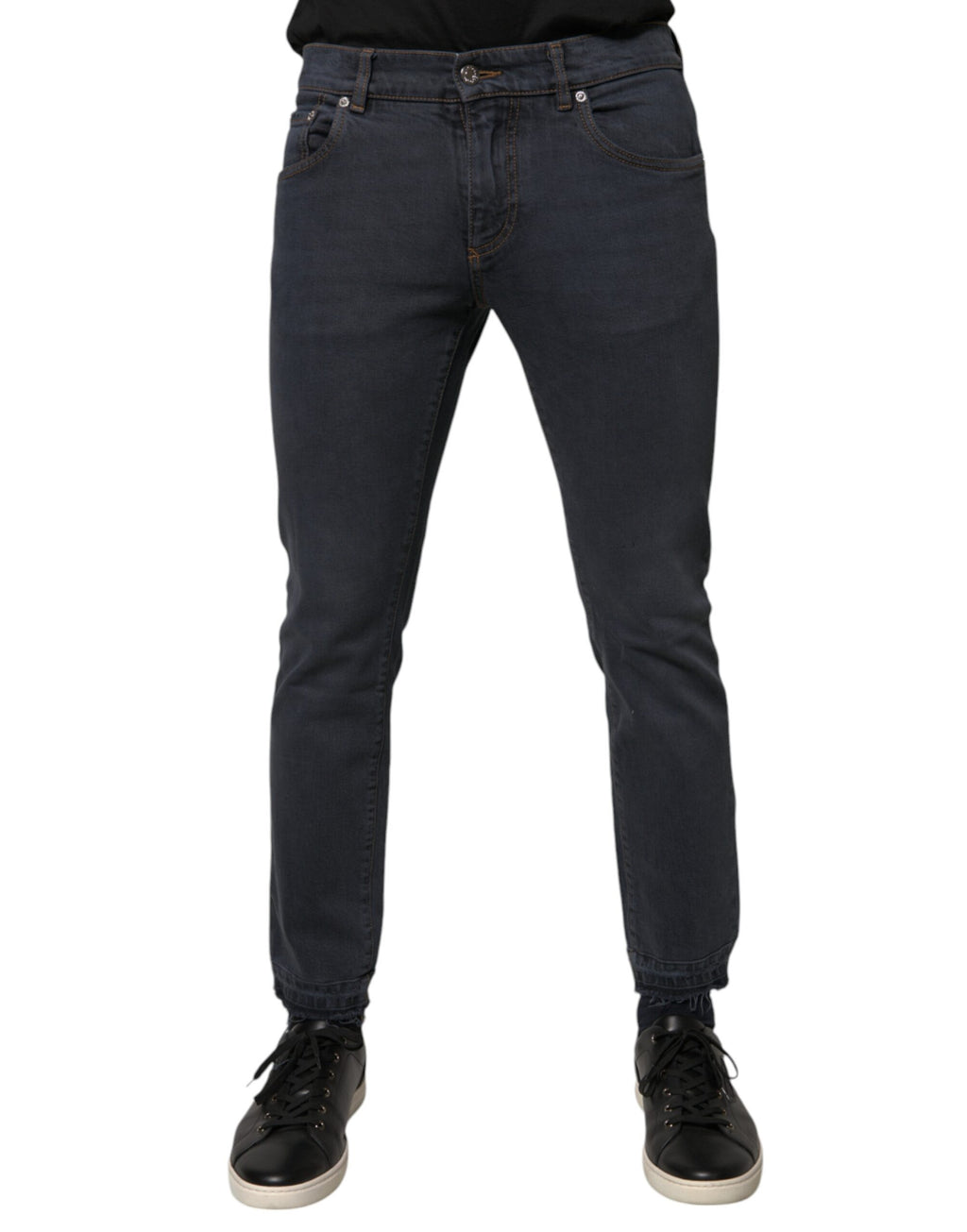 Dolce & Gabbana Dunkelgraue Skinny Denim Jeans aus Baumwolle