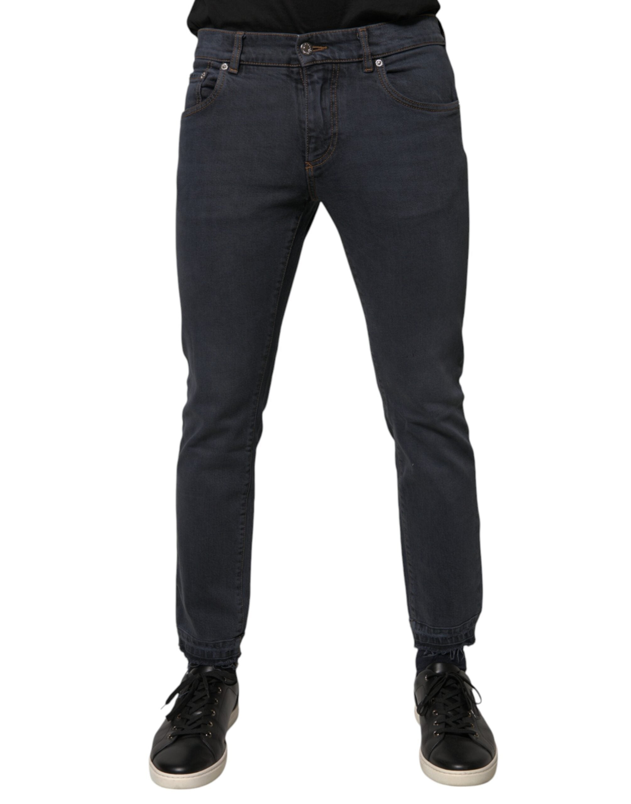 Dolce & Gabbana Dunkelgraue Skinny Denim Jeans aus Baumwolle