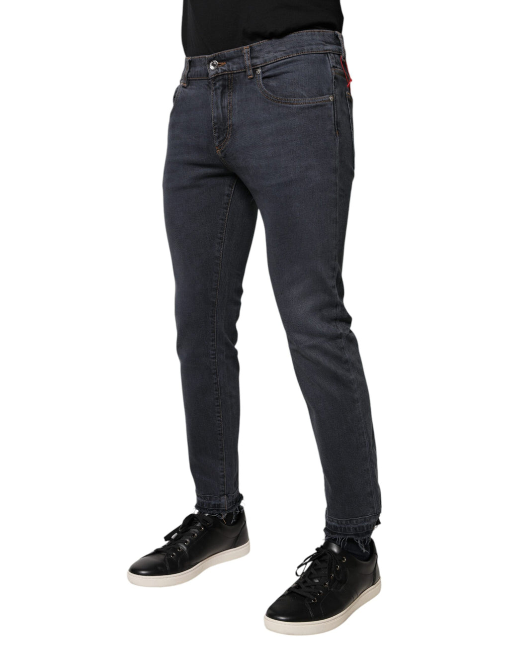 Dolce & Gabbana Dunkelgraue Skinny Denim Jeans aus Baumwolle