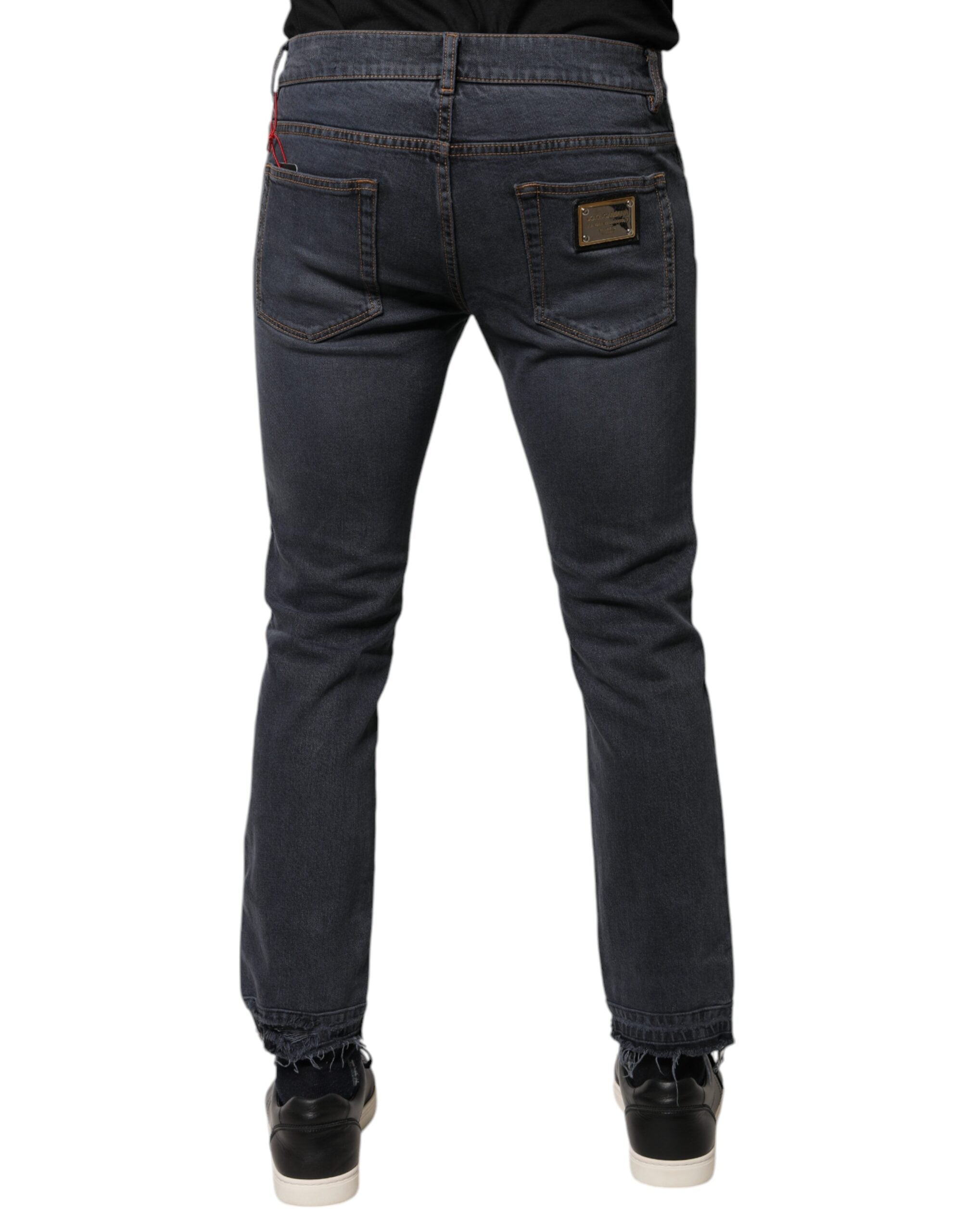 Dolce & Gabbana Dunkelgraue Skinny Denim Jeans aus Baumwolle