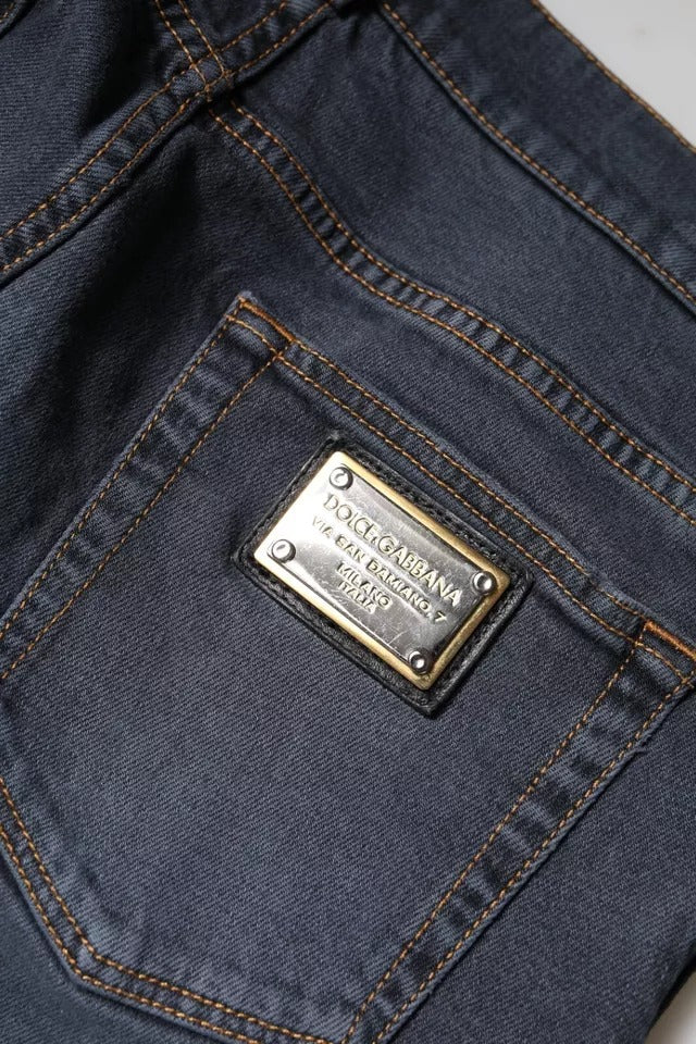 Dolce & Gabbana Dunkelgraue Skinny Denim Jeans aus Baumwolle