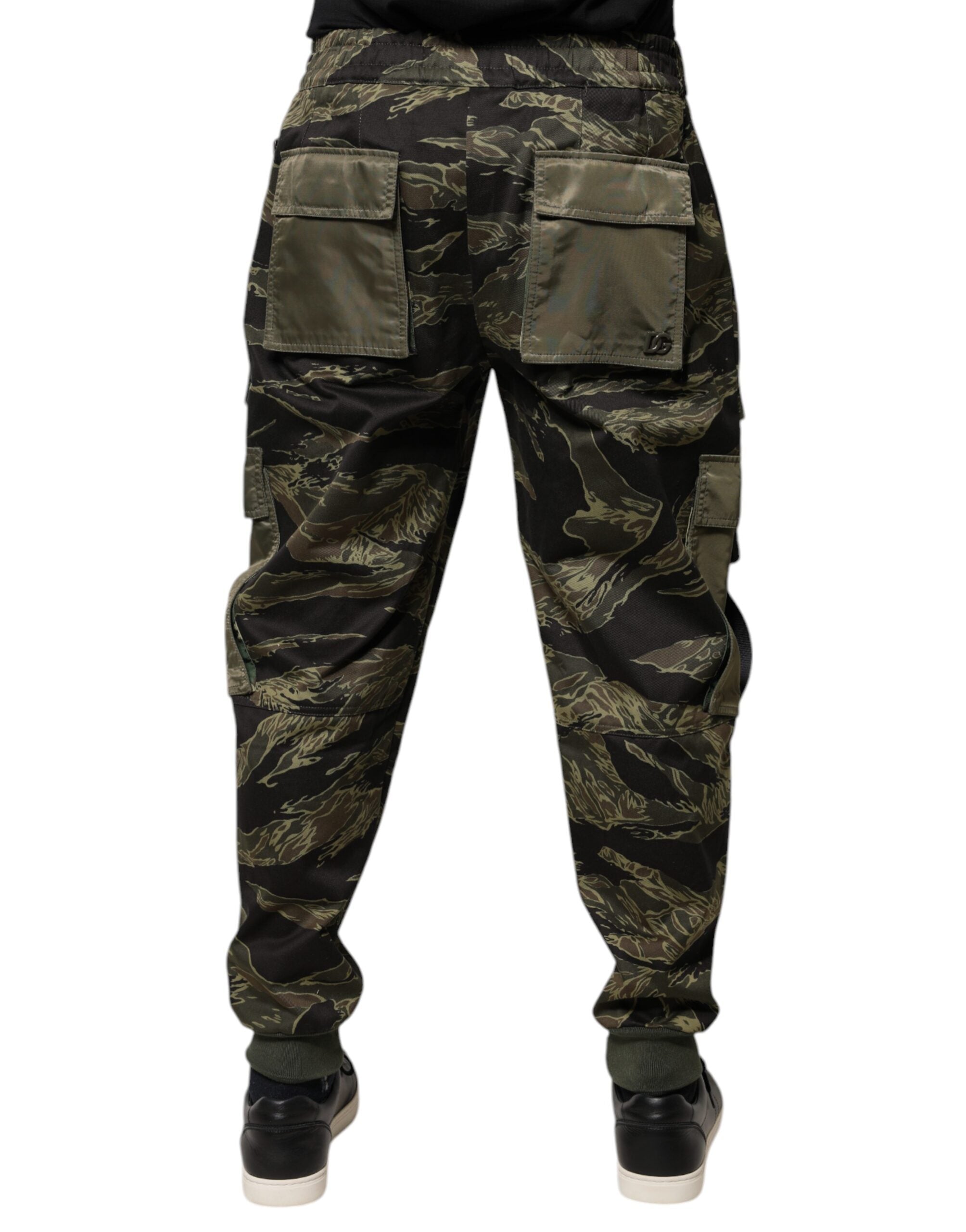 Dolce & Gabbana Grüne Baumwoll-Jogger-Cargo-Hose