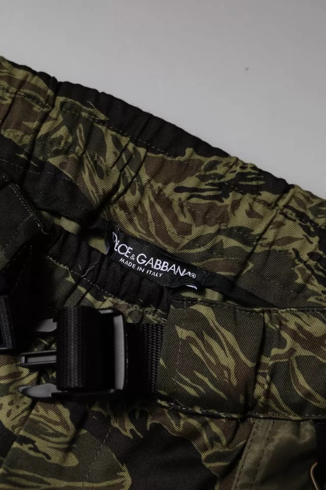 Dolce & Gabbana Grüne Baumwoll-Jogger-Cargo-Hose