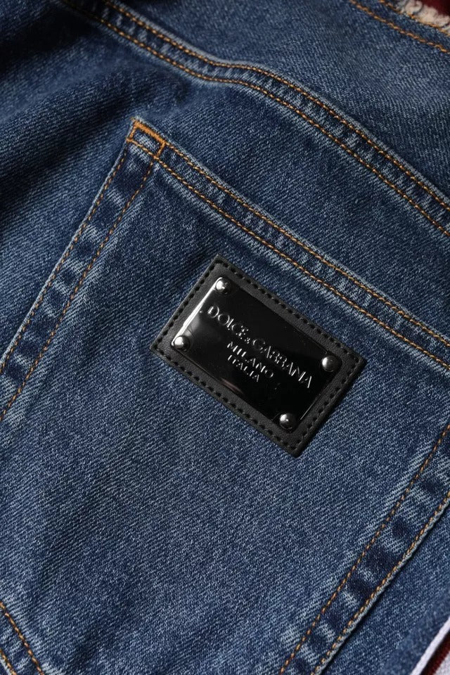 Dolce & Gabbana Blaue Cotton Stretch Straight Denim Jeans