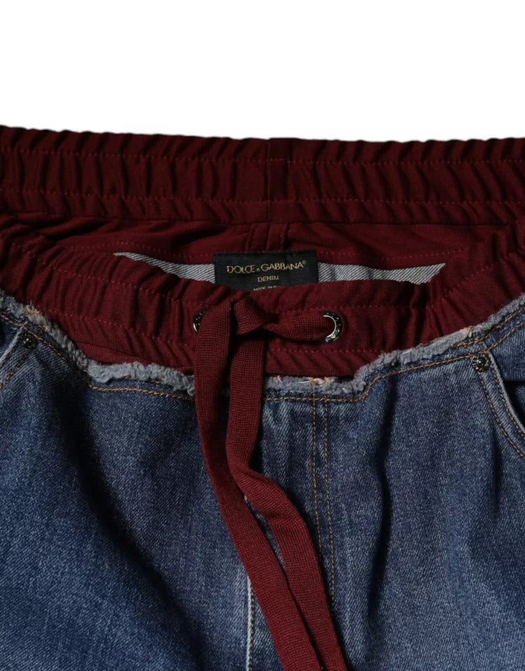 Dolce & Gabbana Blaue Cotton Stretch Straight Denim Jeans