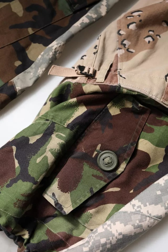 Dolce & Gabbana Mehrfarbige Patchwork-Cargo-Hose im Tarnmuster