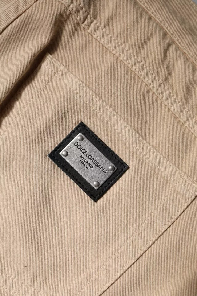 Dolce & Gabbana Beige Baumwolle Stretch Regular Herren Denim Jeans