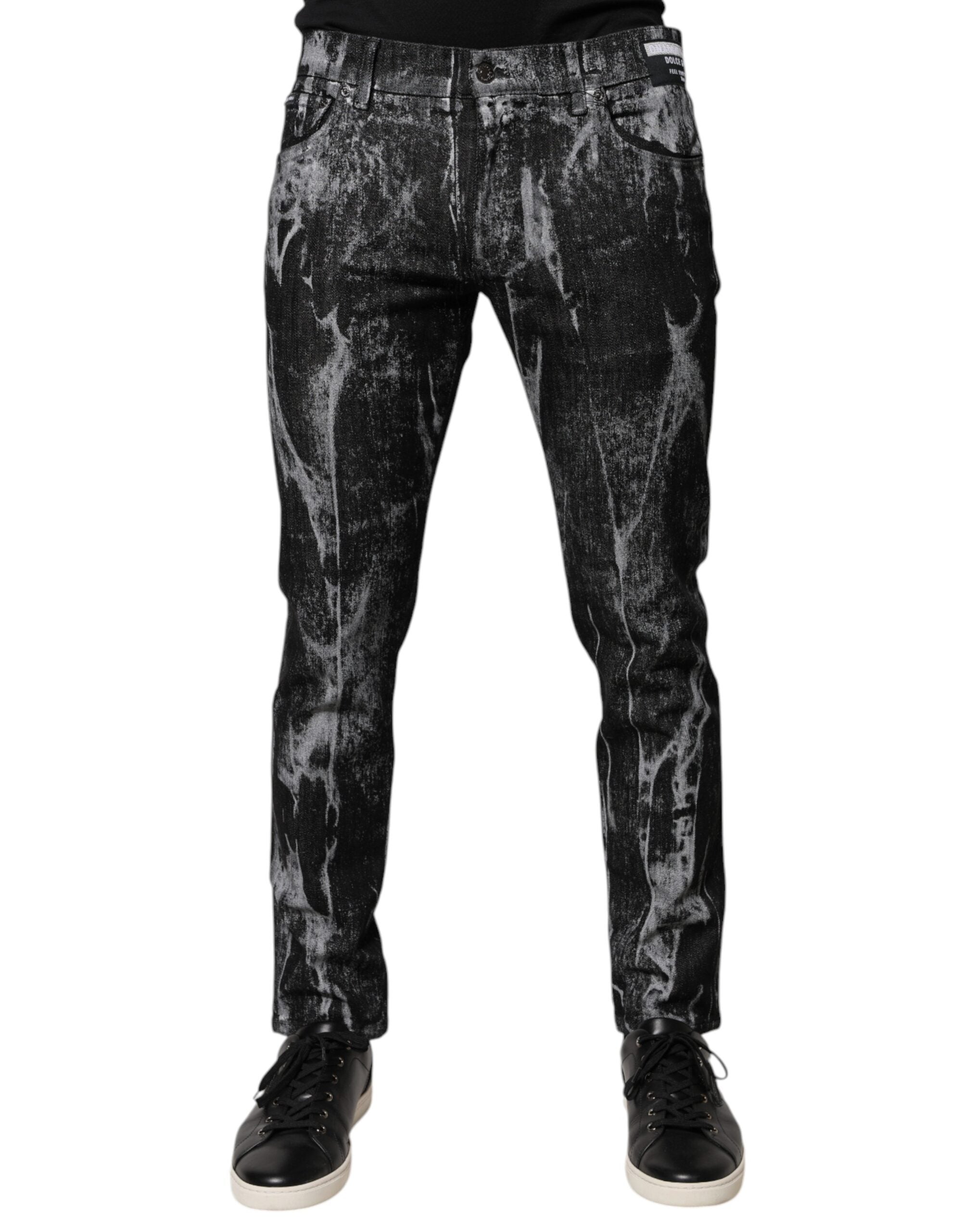 Dolce & Gabbana Multicolor Baumwolle Tie Dye Skinny Denim Jeans