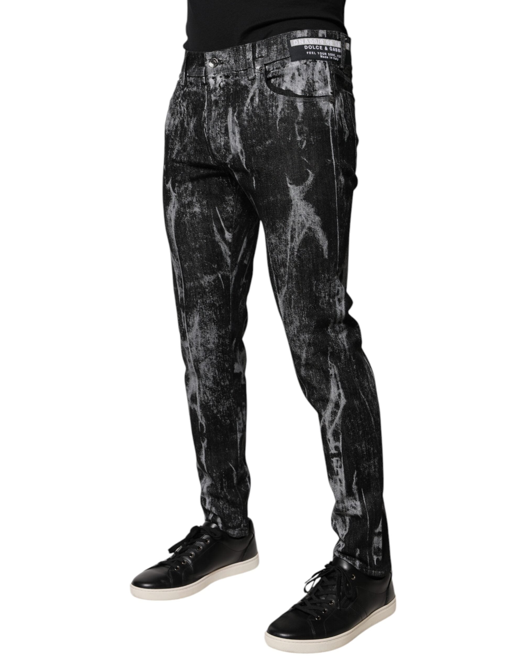 Dolce & Gabbana Multicolor Baumwolle Tie Dye Skinny Denim Jeans