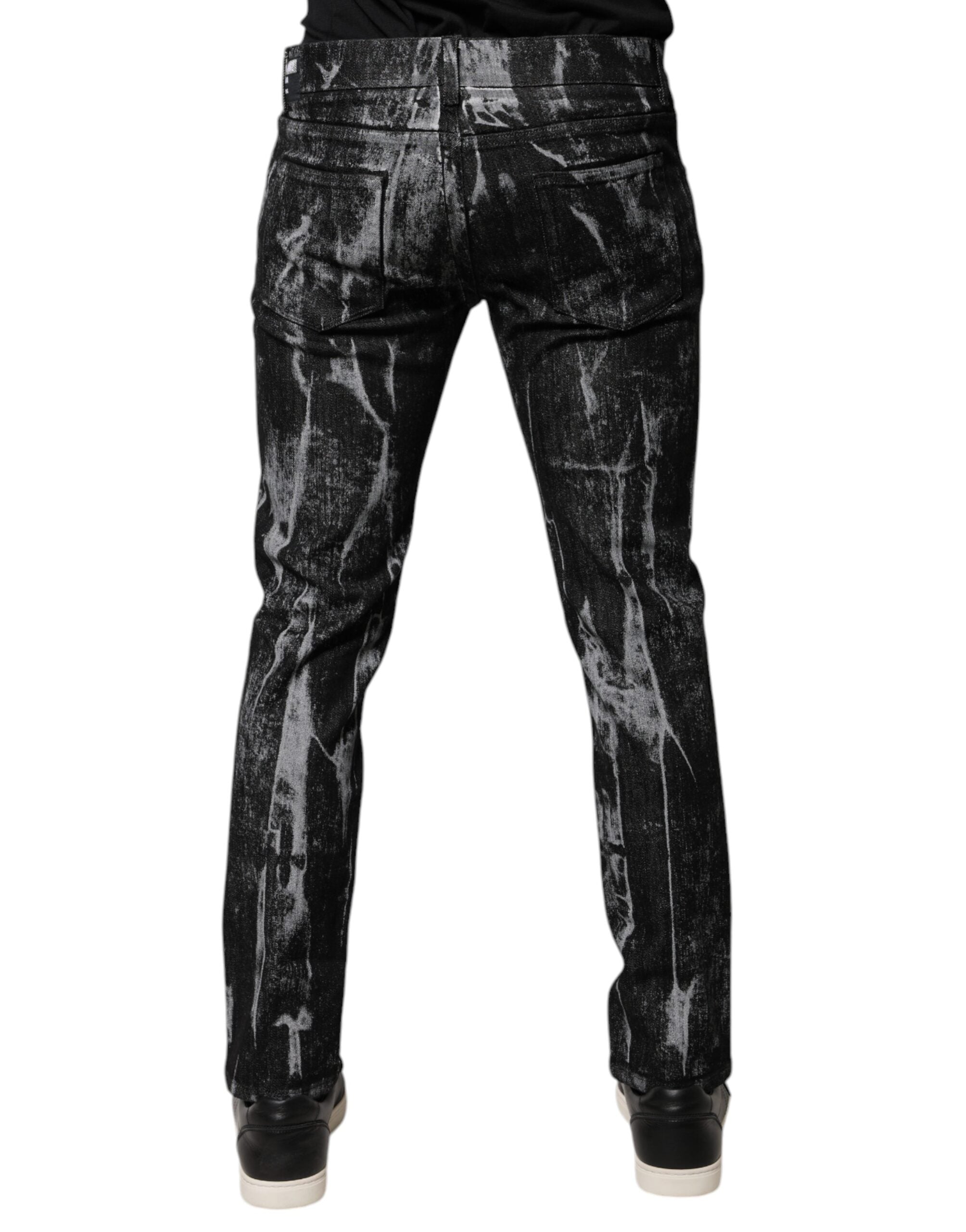 Dolce & Gabbana Multicolor Baumwolle Tie Dye Skinny Denim Jeans