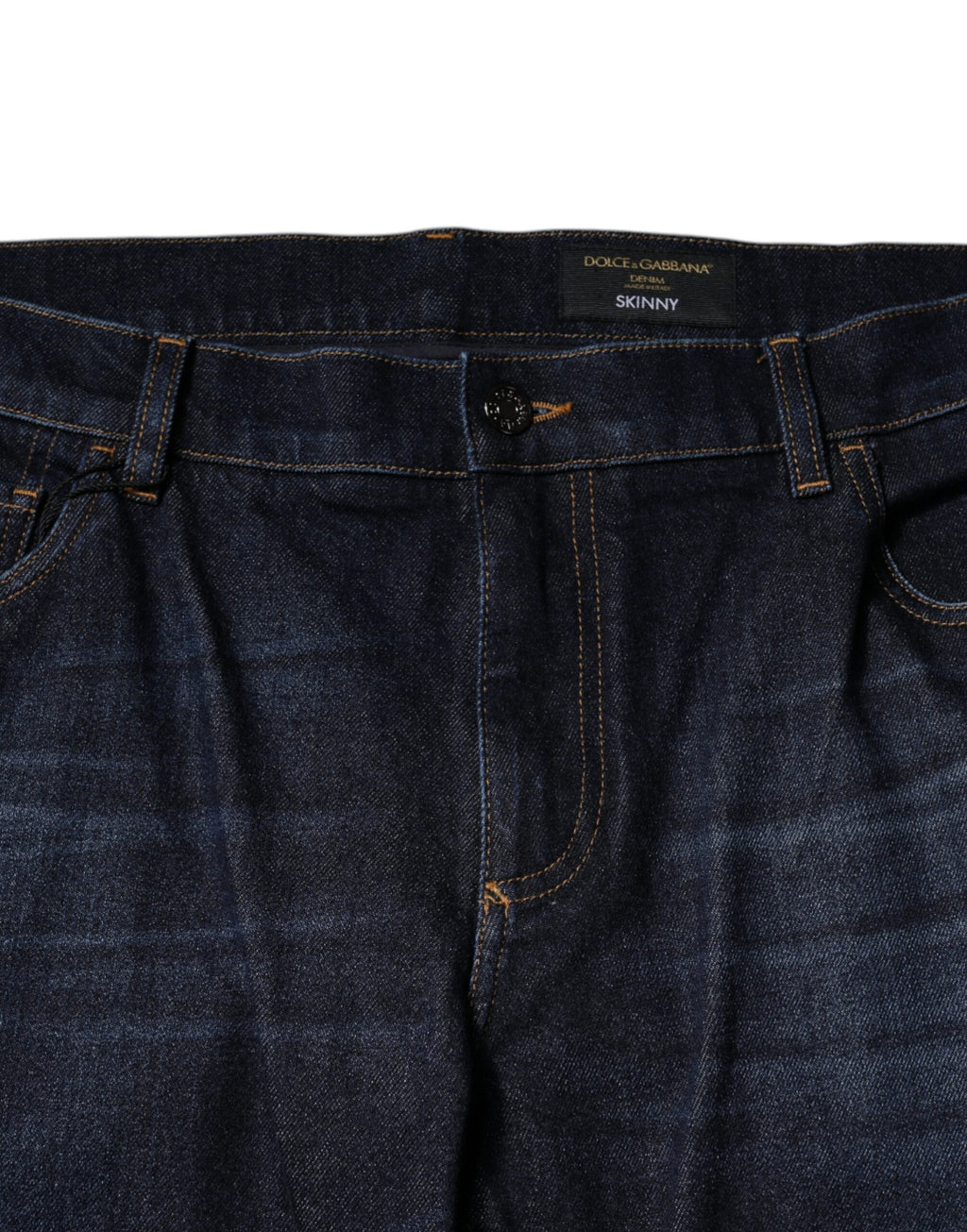 Dolce & Gabbana Dunkelblaue Skinny Denim Jeans aus Baumwolle