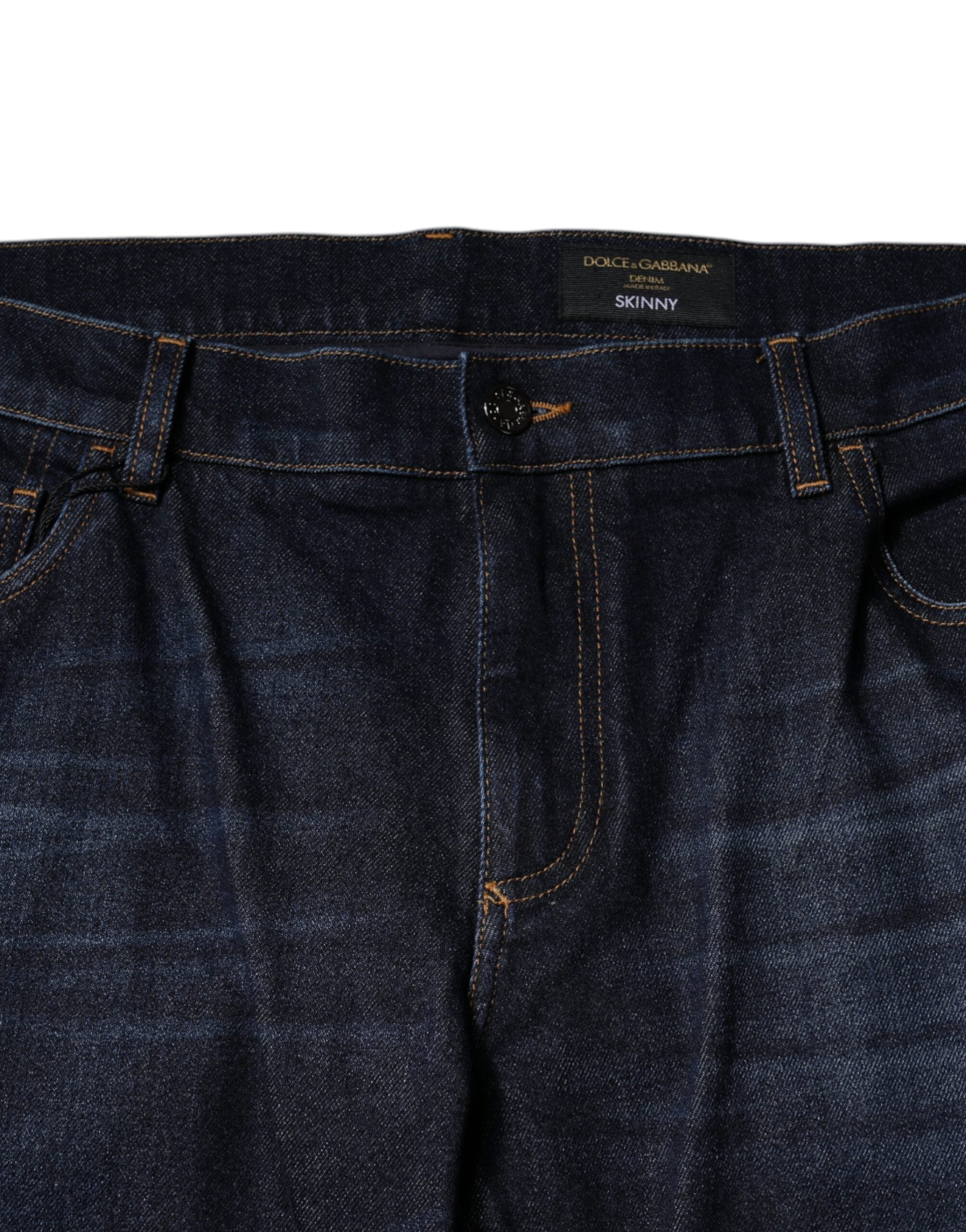Dolce & Gabbana Dunkelblaue Skinny Denim Jeans aus Baumwolle