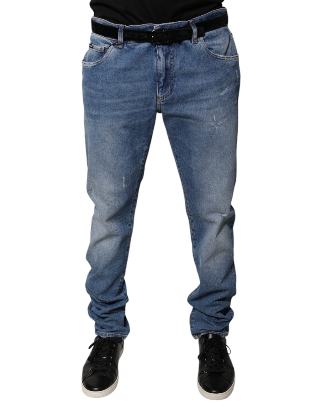 Dolce & Gabbana Hellblaue Baumwolle Herren Skinny Denim Jeans