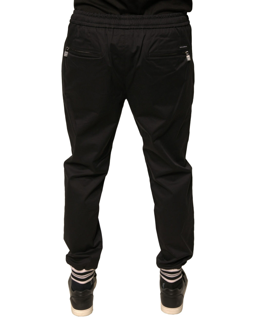 Dolce & Gabbana Schwarze Baumwoll-Stretch-Jogger-Sweatpants Hose