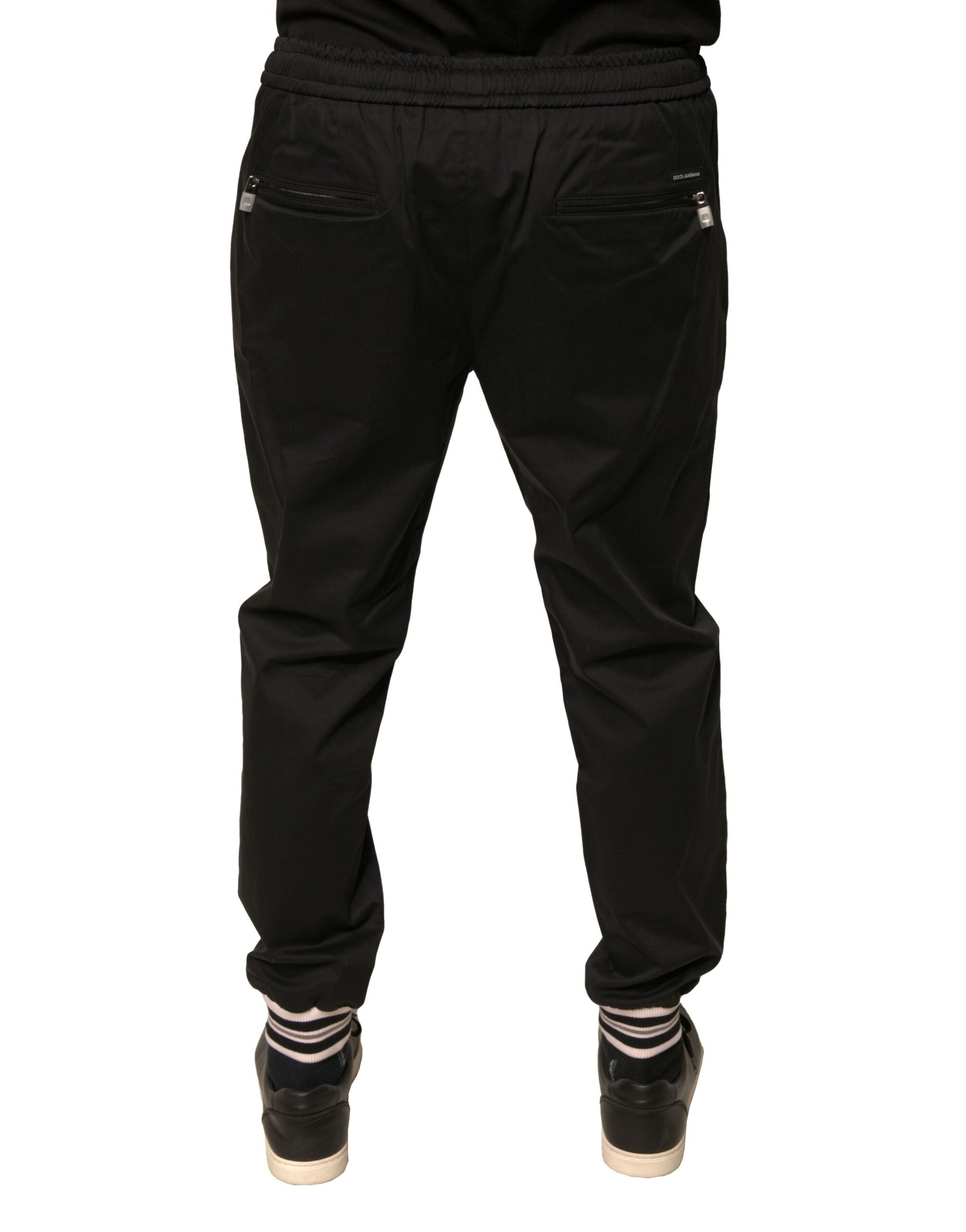 Dolce & Gabbana Schwarze Baumwoll-Stretch-Jogger-Sweatpants Hose