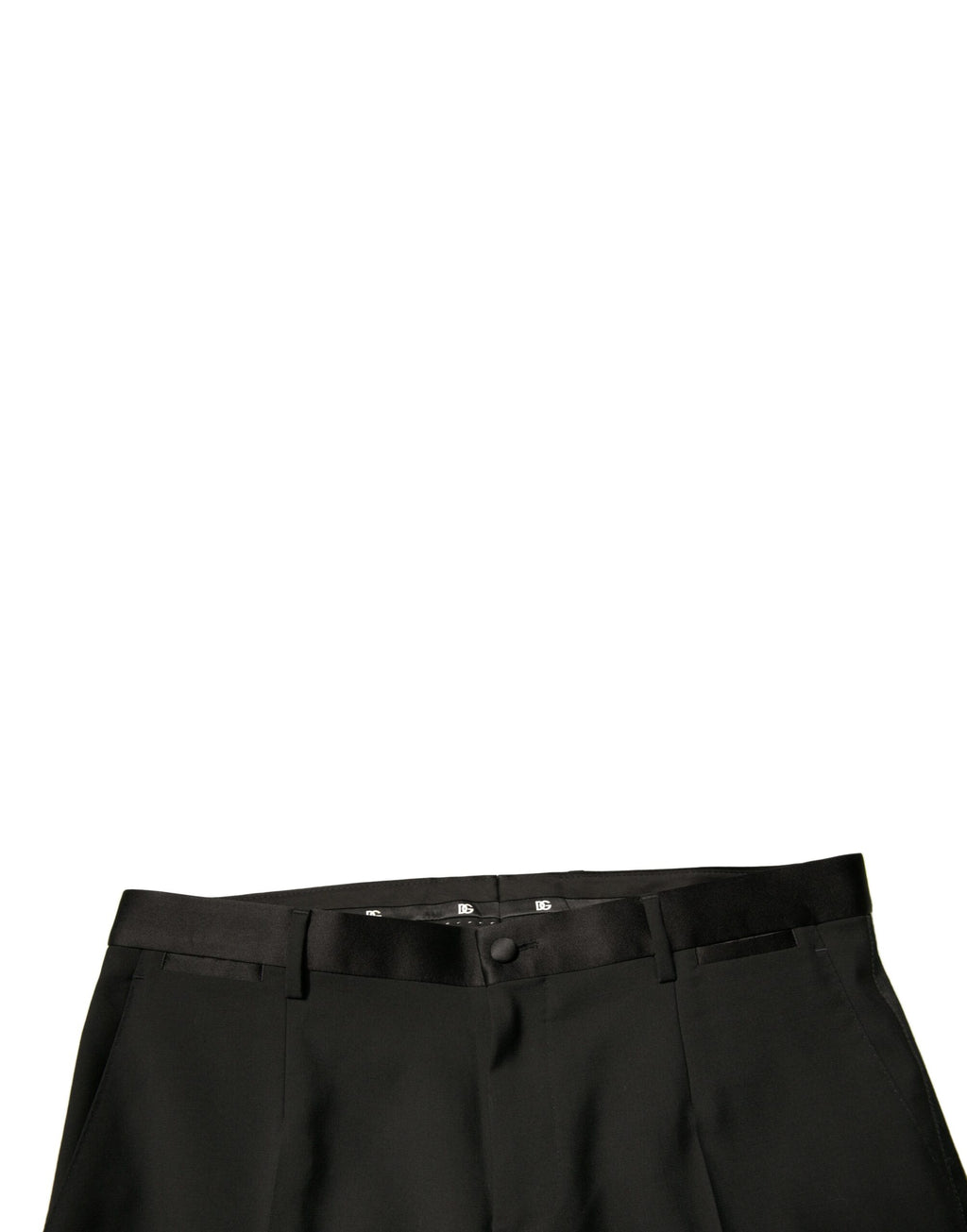 Dolce & Gabbana Schwarze konisch zulaufende formelle Anzughose aus Wolle