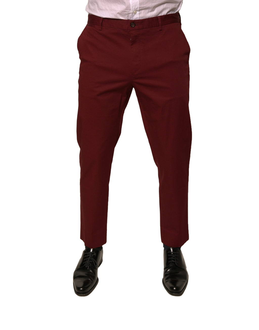 Dolce & Gabbana Kastanienbraune Baumwolle Herren Skinny Dress Pants