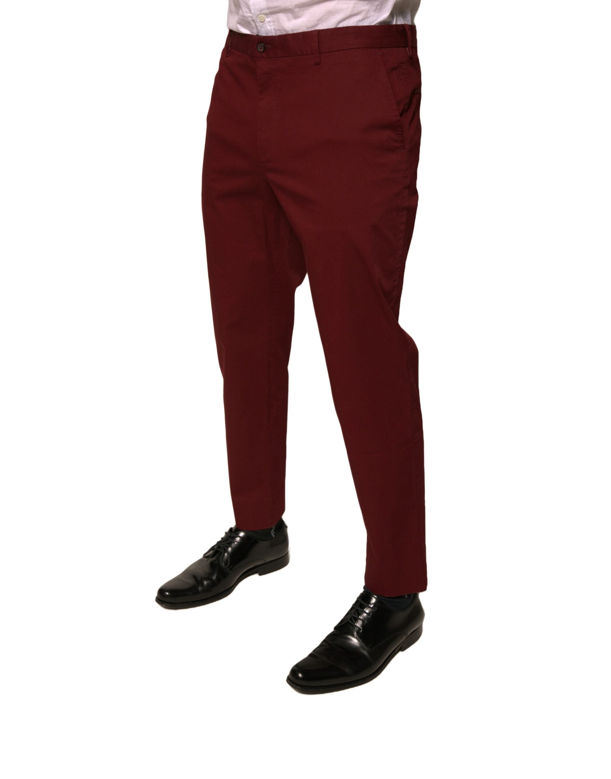 Dolce & Gabbana Kastanienbraune Baumwolle Herren Skinny Dress Pants