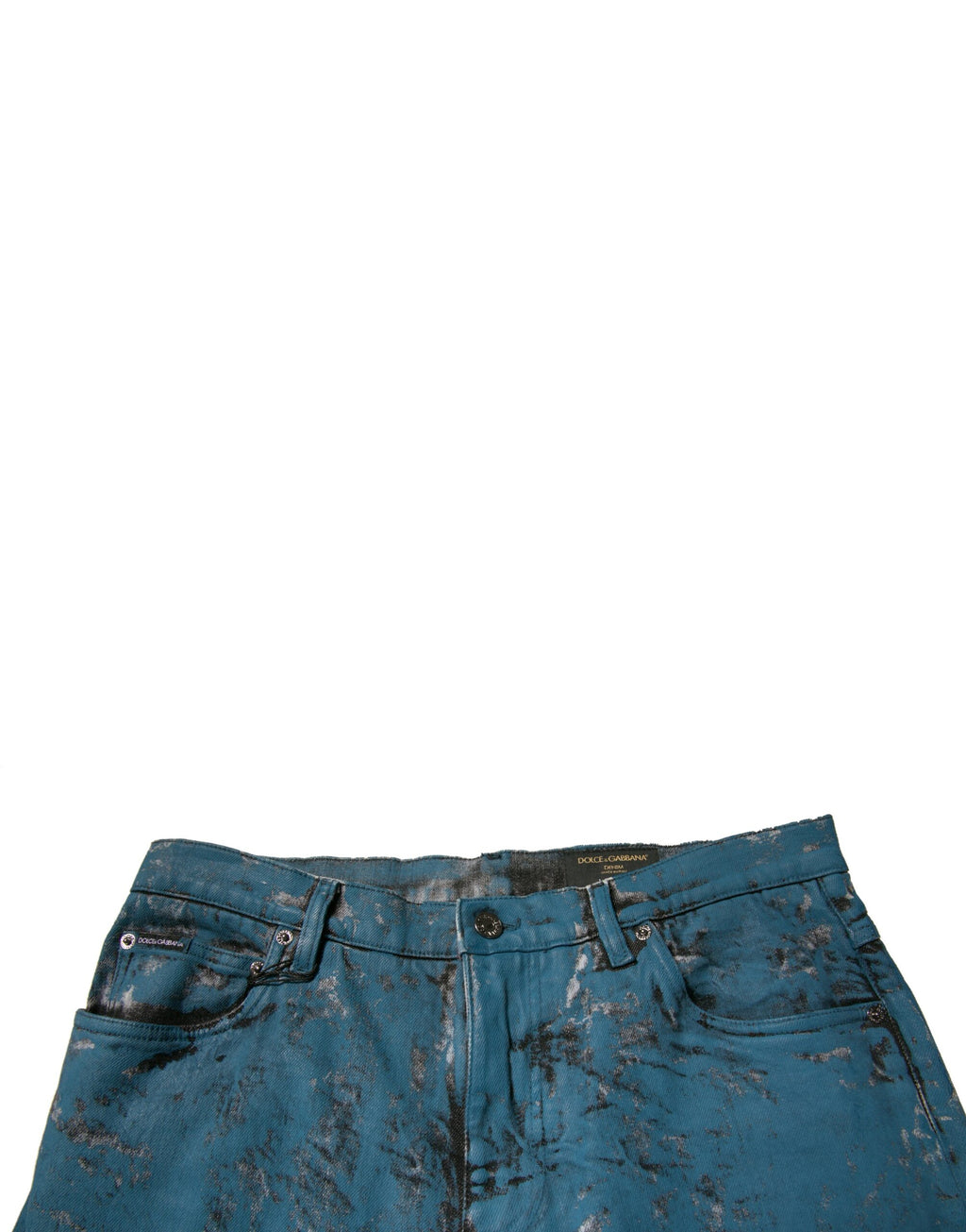 Dolce & Gabbana Blaue Logo-Baumwoll-Stretch-Skinny-Denim-Jeans